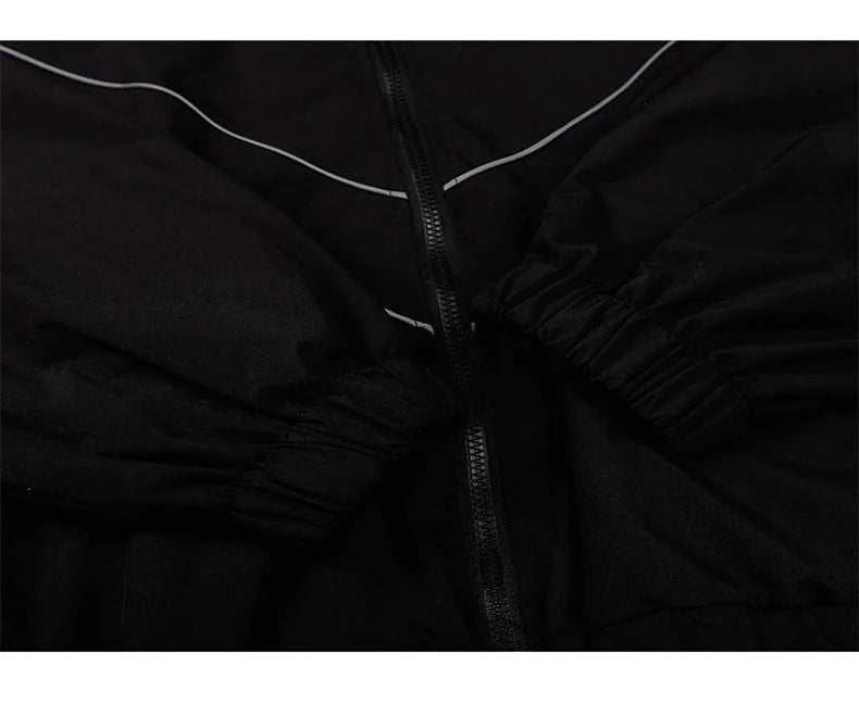 Reflective Striped Jacket 2023 Men Hip Hop Streetwear Coat Zipper Up Jacket Windbreaker Harajuku Thin Coats Sports Black Blue