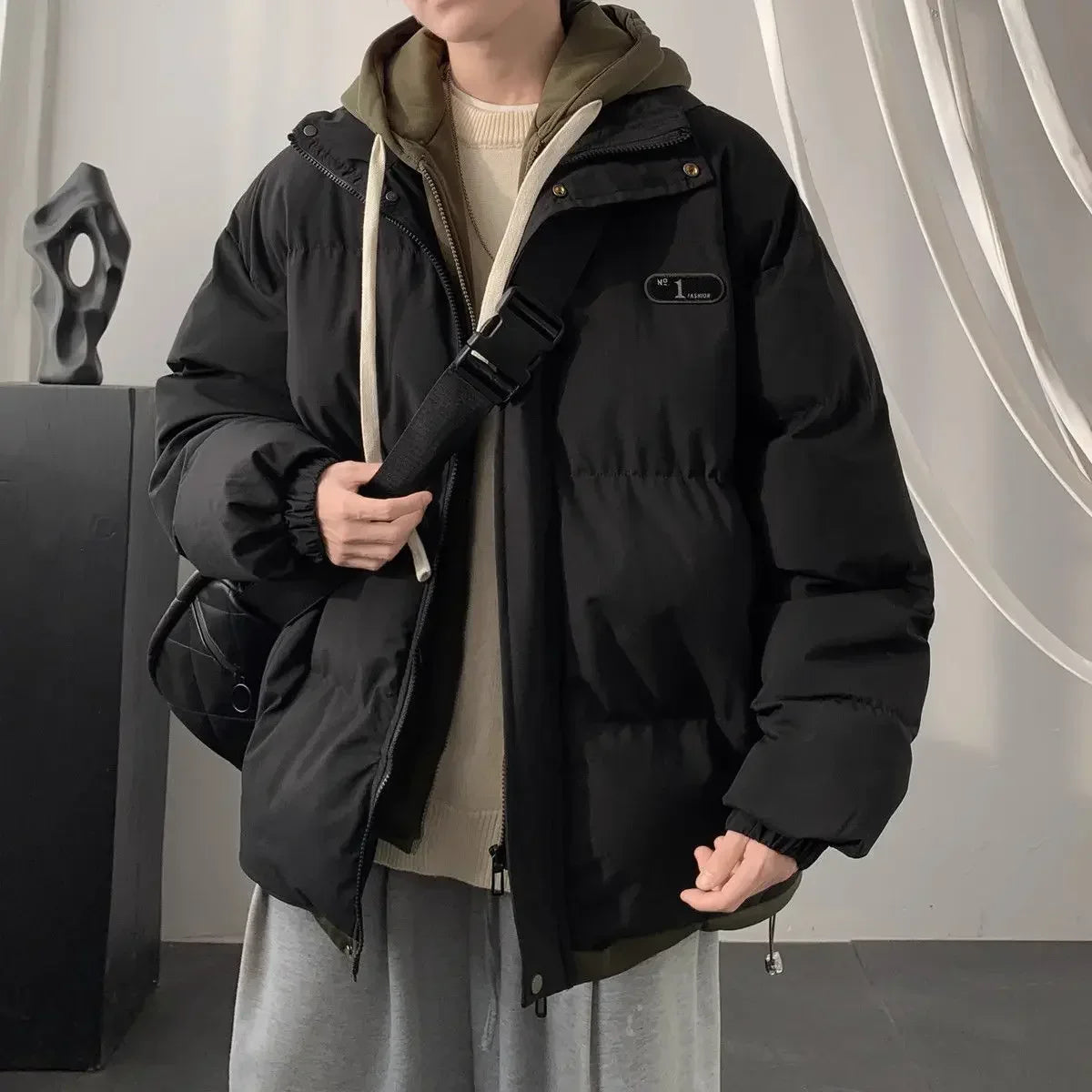 Warm Winter Coat for Men Solid Color Thick Hoodie Jacket Man Korean Reviews Many Original Brands Novelty In Stylish Aesthetic