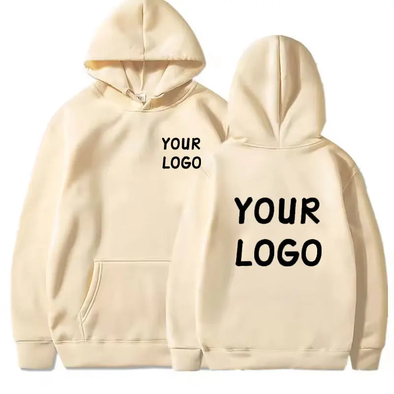 DIY Custom Your Brand LOGO  Men Women Casual Hoodie  Top Solid Color Pullover Street Personality Sweatshirt Custom Gifts