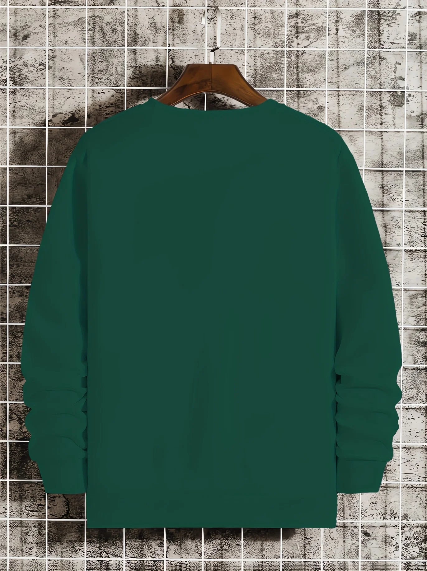 Men's autumn and winter fashionable casual loose Boston black golden letter graphic fleece long sleeved round neck sweatshirt