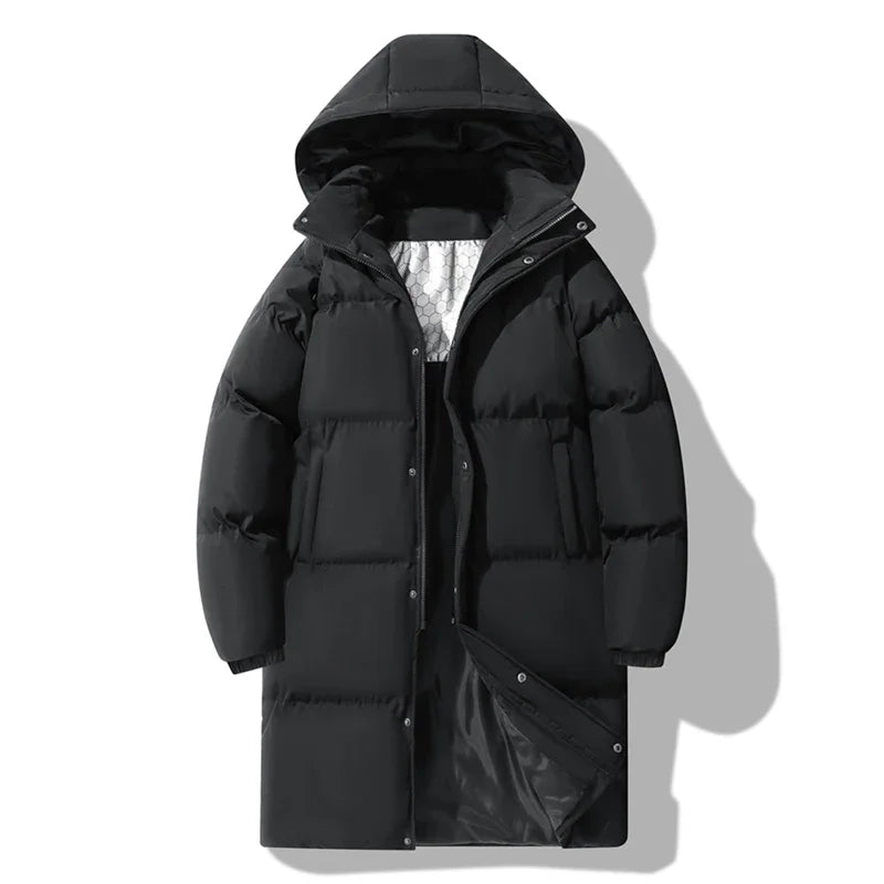 Winter Men's Warm Jacket Fashionable All-match Windproof Warm Down Cotton Coat Unisex Brand Thickened Hooded Parka Ski Clothes