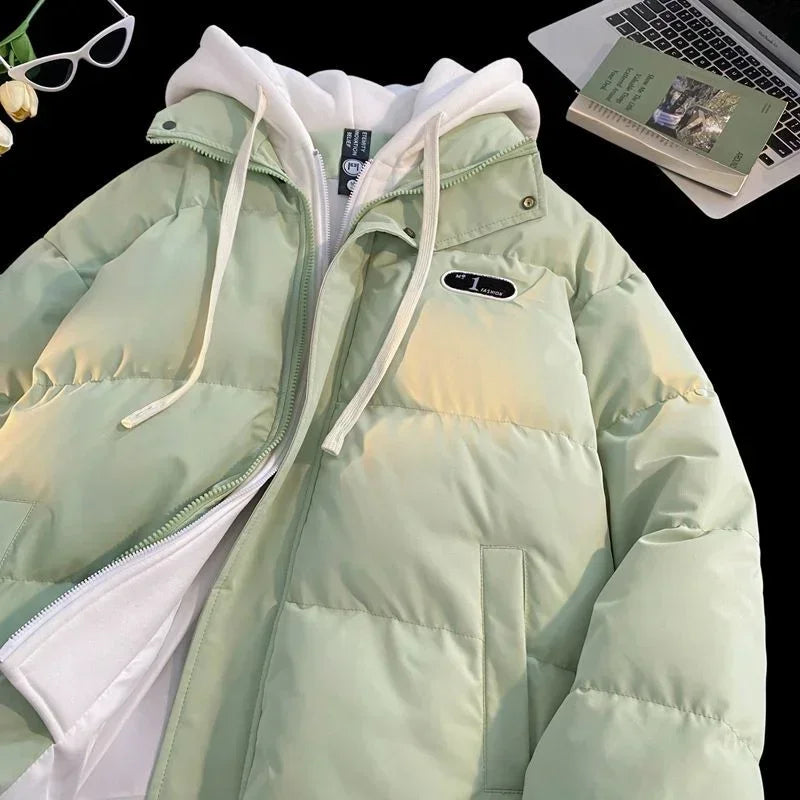 Warm Winter Coat for Men Solid Color Thick Hoodie Jacket Man Korean Reviews Many Original Brands Novelty In Stylish Aesthetic