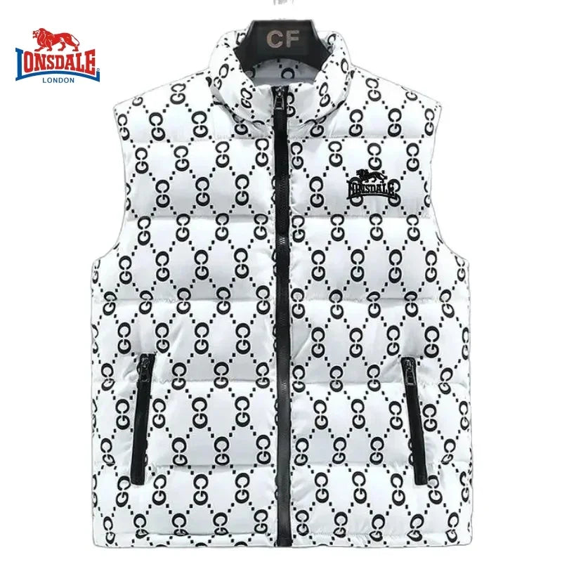 Men's Embroidered Warm Vest Vest for Autumn and Winter, New Luxurious and Fashionable Casual Outdoor Windproof Sleeveless Jacket