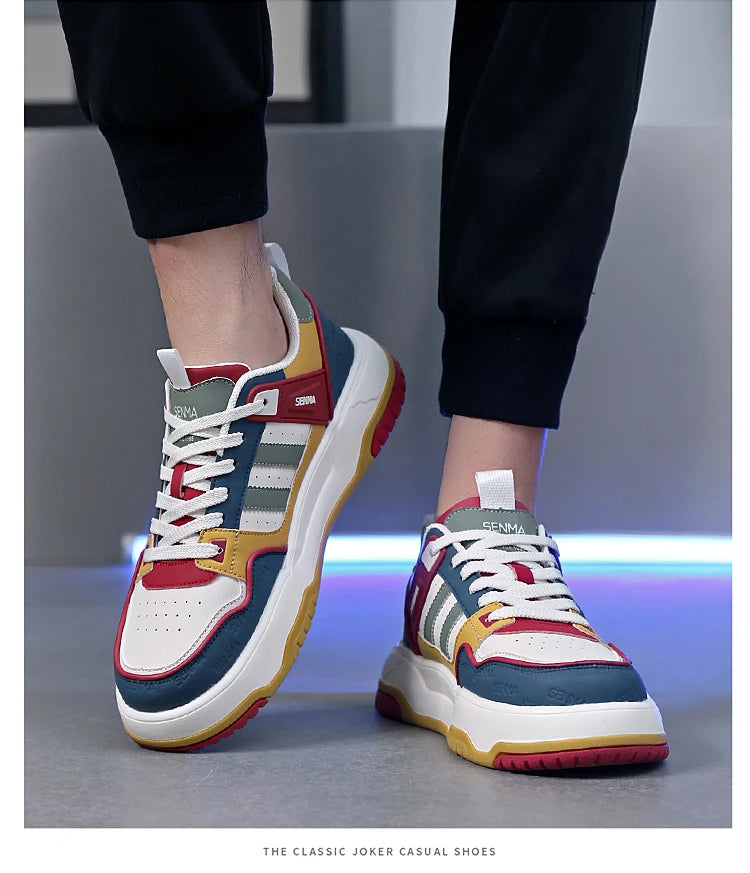 SENMA Men's Shoes 2025 Trendy Color Blocking Versatile Sports Shoes Luxury Men's Sneakers Tennis Shoes Men's Park Street Sneaker