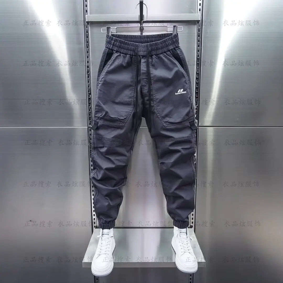 Multi-Pocket Cargo Pants Solid Color Casual Harem Pencil Trousers Outdoor Jogging Sweatpants Luxury Brand Men's Clothing