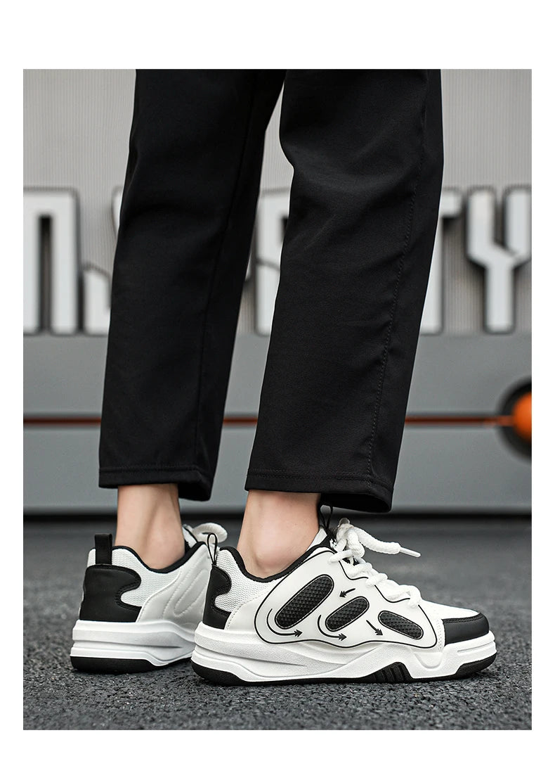 Sneakers for Men Vulcanized Shoes Personalized  Skateboard Trend Casual Street Running  Rebound Anti Slip Outdoor Running Shoes