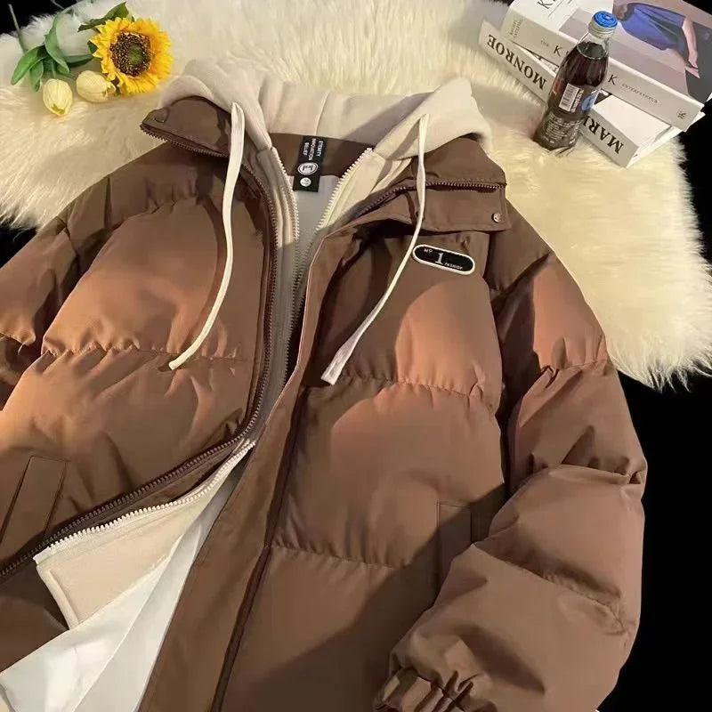 Warm Winter Coat for Men Solid Color Thick Hoodie Jacket Man Korean Reviews Many Original Brands Novelty In Stylish Aesthetic