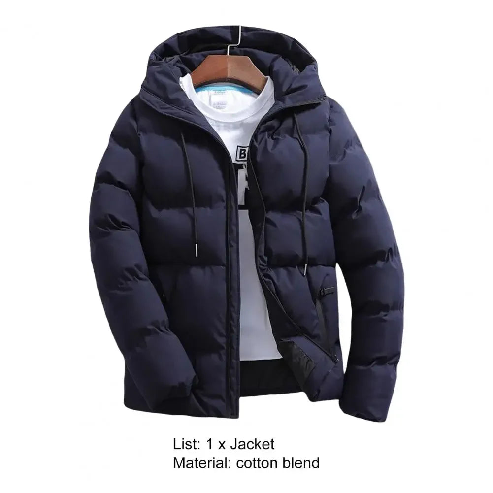 Fashion Parkas Men Winter Overcoat Thick Puffer Jacket Men Winter Coat Casual Jacket Warm Hooded Outwear Keep Warm Men Jacket