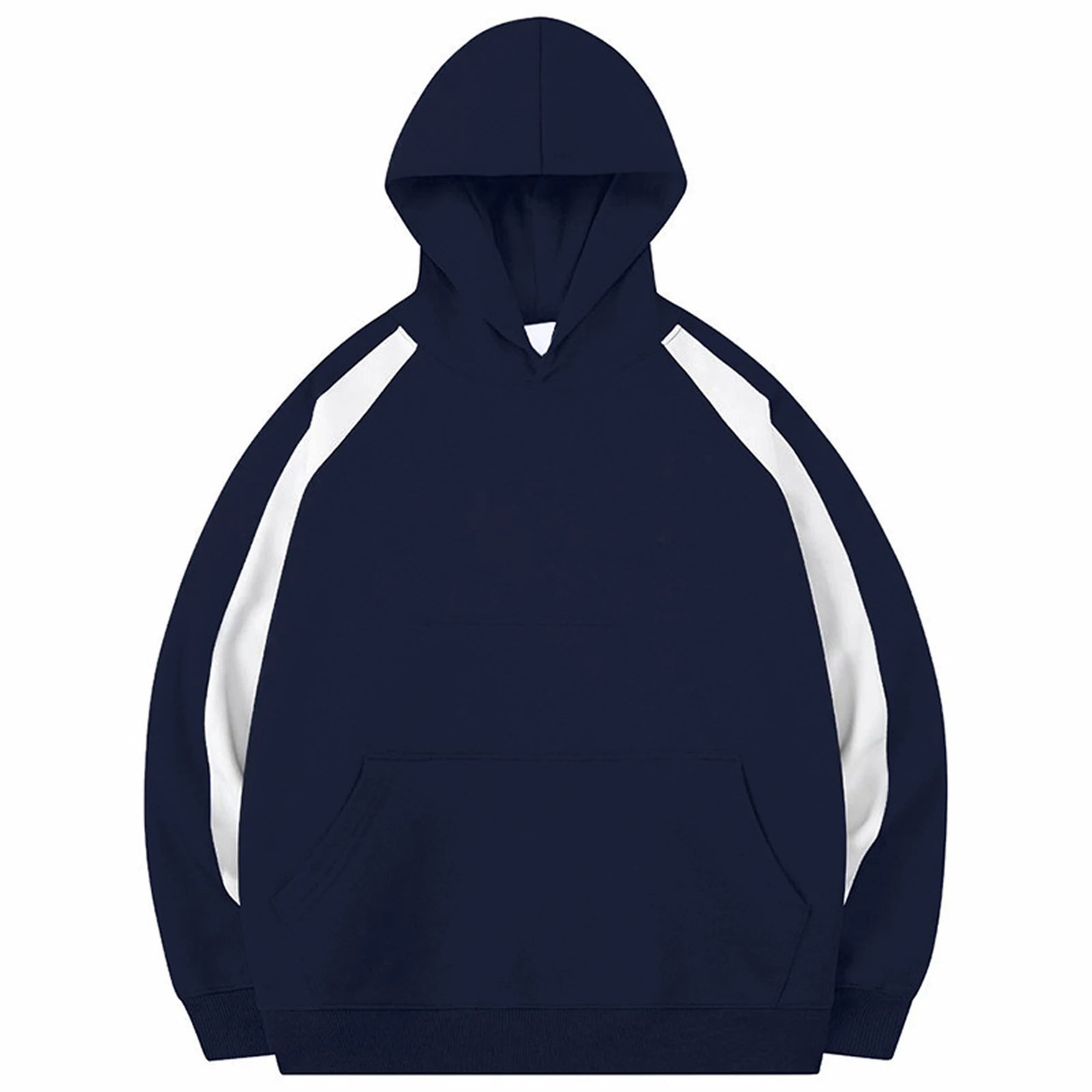 Winter Men'S Fashionable Color Blocked Warm Hoodie Comfortable Breathable And Soft Pullover Sweater For Daily Wear And Vacation