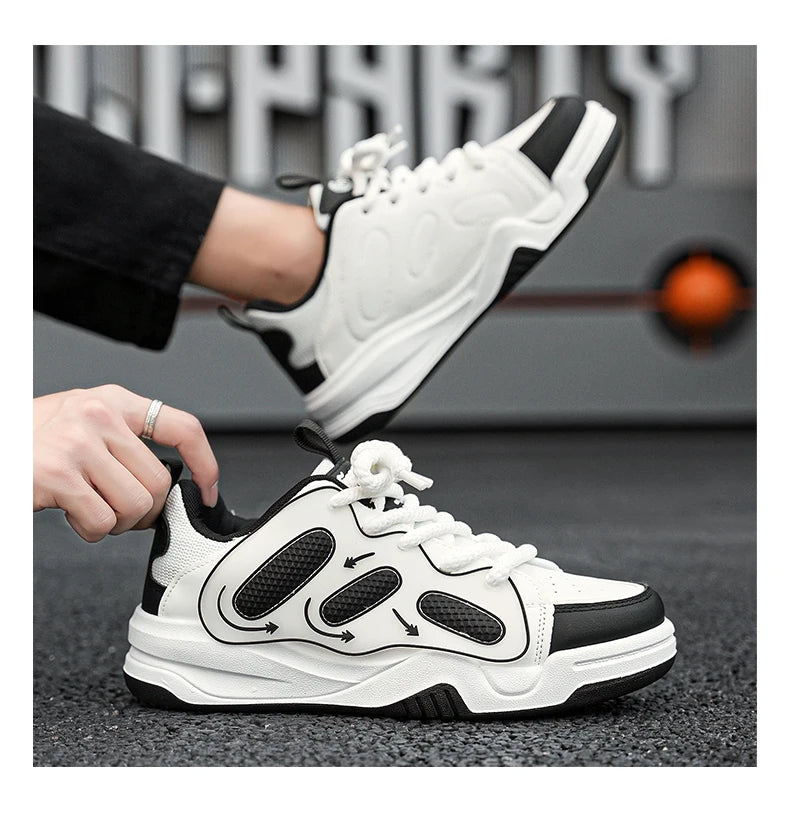 Sneakers for Men Vulcanized Shoes Personalized  Skateboard Trend Casual Street Running  Rebound Anti Slip Outdoor Running Shoes