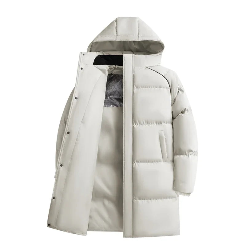 Winter Men's Warm Jacket Fashionable All-match Windproof Warm Down Cotton Coat Unisex Brand Thickened Hooded Parka Ski Clothes