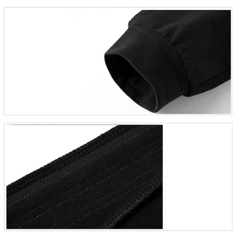 Autumn and winter men's fashion set, a two-piece set of long-sleeved zipper hooded pocket jacket and drawstring trousers