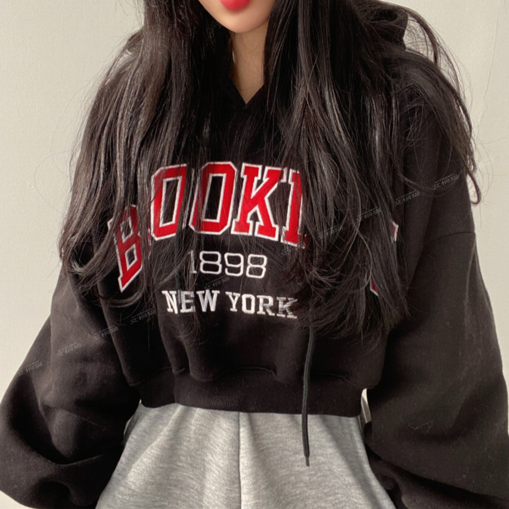 Hoodies Women American Style Cropped Baggy Chic Vintage Student Couple Streetwear Harajuku Y2k Letter Classic Design Personality