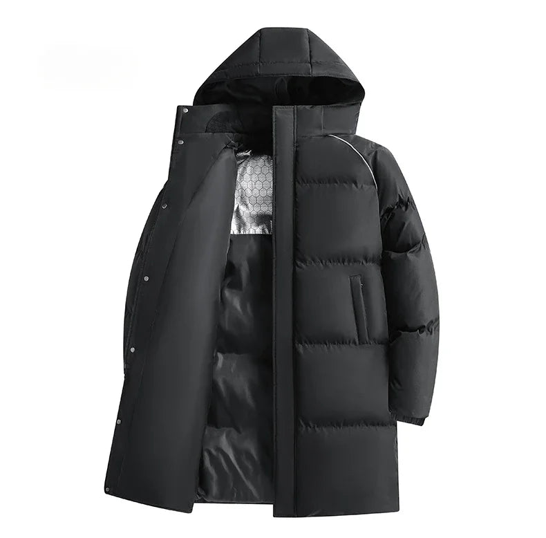 Winter Men's Warm Jacket Fashionable All-match Windproof Warm Down Cotton Coat Unisex Brand Thickened Hooded Parka Ski Clothes