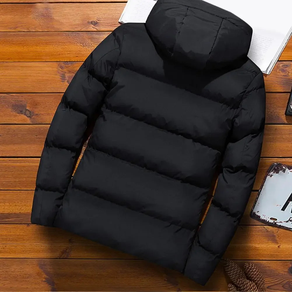 Fashion Parkas Men Winter Overcoat Thick Puffer Jacket Men Winter Coat Casual Jacket Warm Hooded Outwear Keep Warm Men Jacket