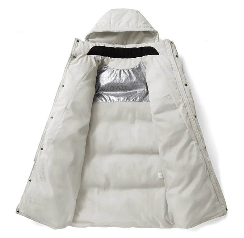 Winter Men's Warm Jacket Fashionable All-match Windproof Warm Down Cotton Coat Unisex Brand Thickened Hooded Parka Ski Clothes