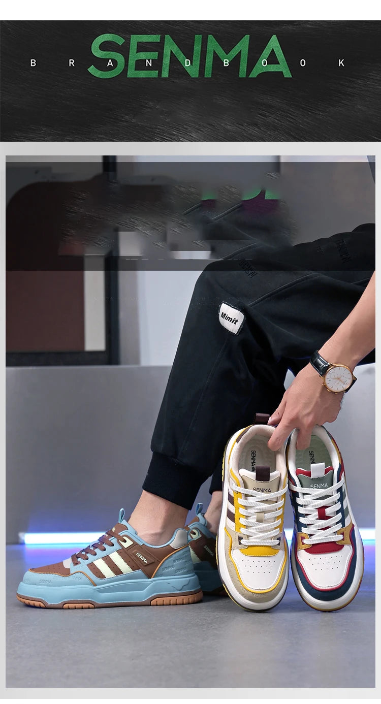 SENMA Men's Shoes 2025 Trendy Color Blocking Versatile Sports Shoes Luxury Men's Sneakers Tennis Shoes Men's Park Street Sneaker