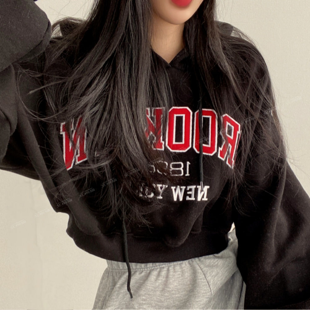 Hoodies Women American Style Cropped Baggy Chic Vintage Student Couple Streetwear Harajuku Y2k Letter Classic Design Personality