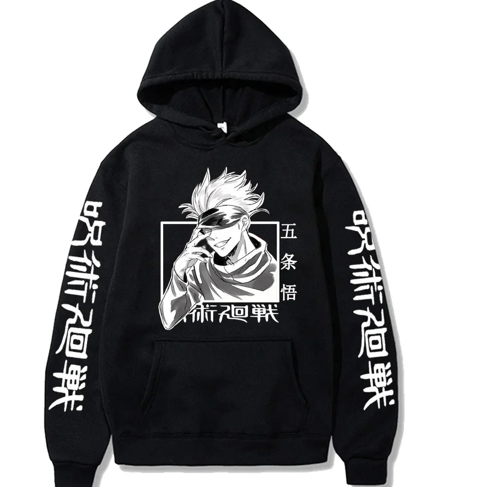 Japan Anime Jujutsu Kaisen Men Women Hoodies Satoru Gojo Loose Sweatshirt Unisex Autumn Warm Casual Streetwear