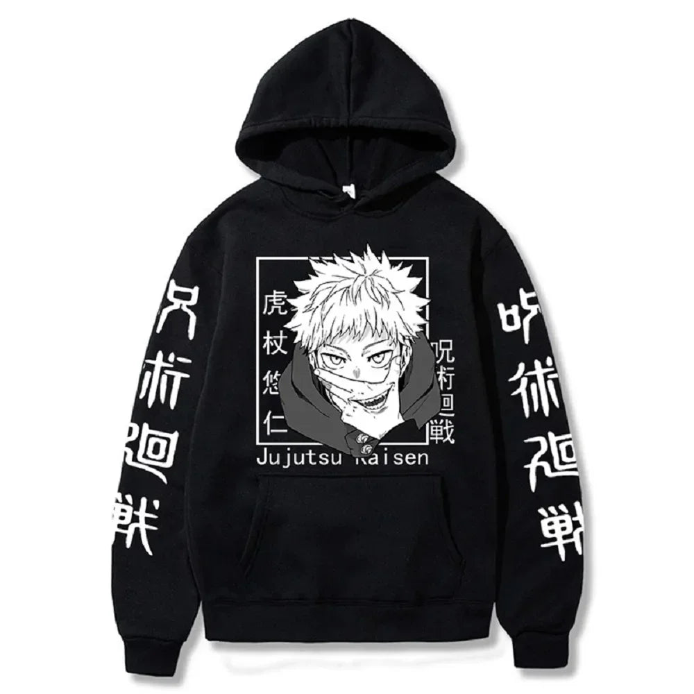 Japan Anime Jujutsu Kaisen Men Women Hoodies Satoru Gojo Loose Sweatshirt Unisex Autumn Warm Casual Streetwear