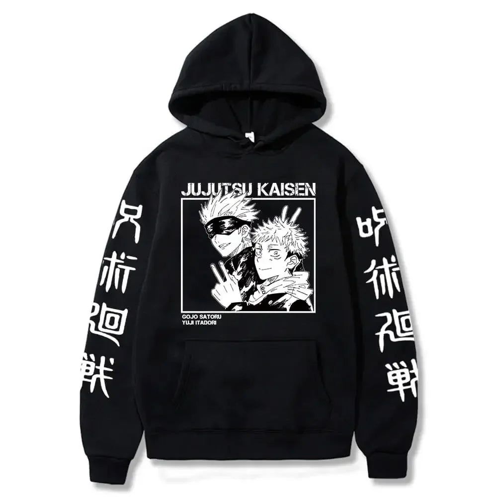 Japan Anime Jujutsu Kaisen Men Women Hoodies Satoru Gojo Loose Sweatshirt Unisex Autumn Warm Casual Streetwear