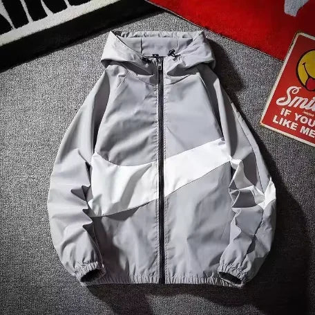 Men's Spring summer New Lightweight Jacket Hooded Outdoor  Hiking Climbing Jacket student windproof and sunscreen Thin jacket