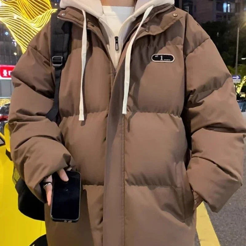 Warm Winter Coat for Men Solid Color Thick Hoodie Jacket Man Korean Reviews Many Original Brands Novelty In Stylish Aesthetic