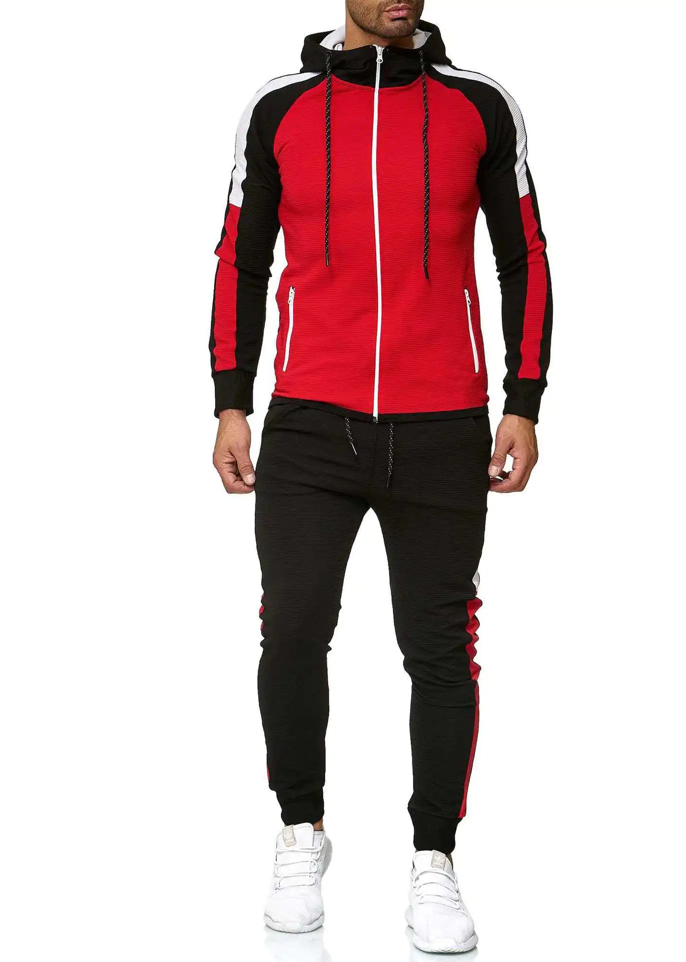 Men's Casual Sports Tracksuit - Stylish Striped Design