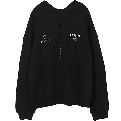 Butterfly Print Couple Hoodie with Drawstring