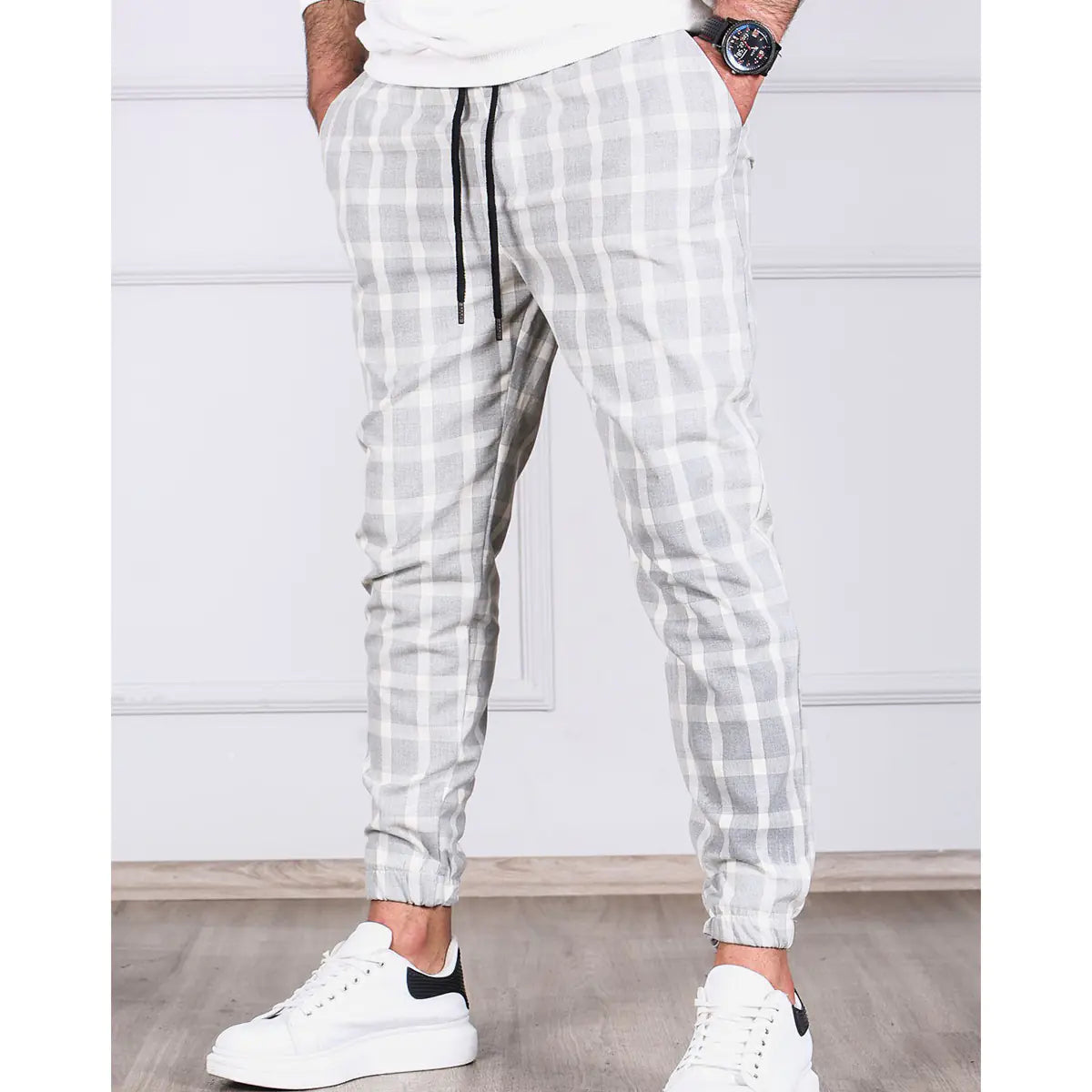 New Stripe Jogger Pants with Drawstring for Export