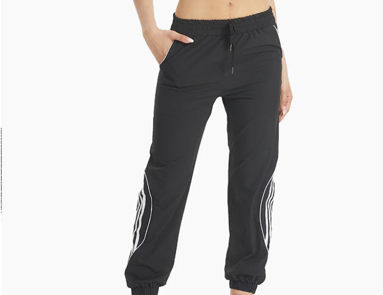High-Waisted Loose Running Sports Pants - Stretchy & Quick-Dry