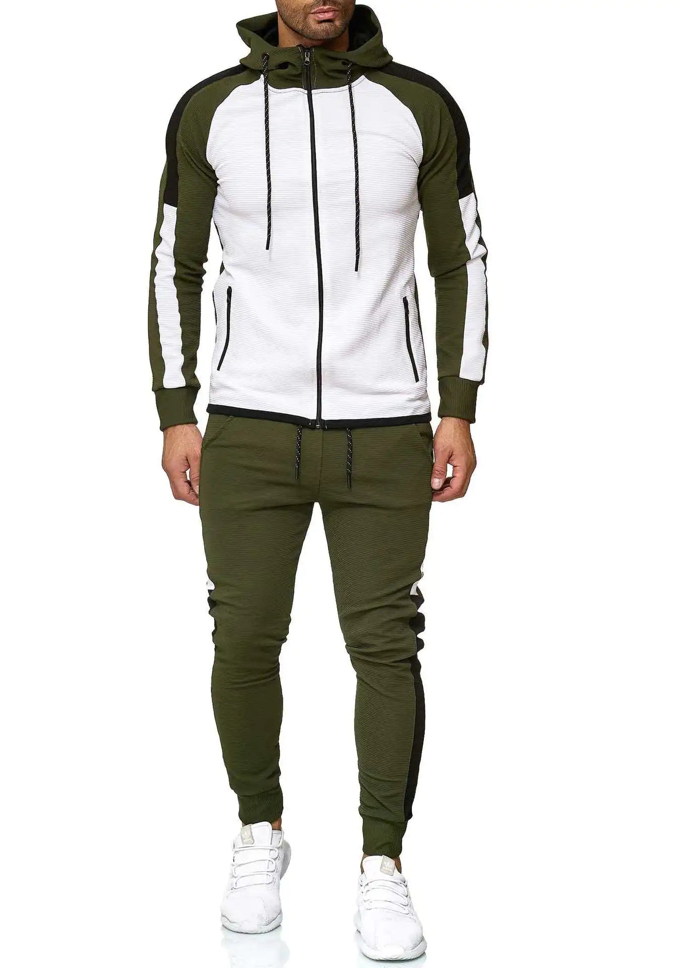 Men's Casual Sports Tracksuit - Stylish Striped Design