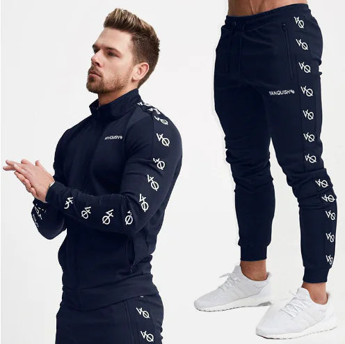 Muscle Fitness Men's Printed Tracksuit for Fall/Winter
