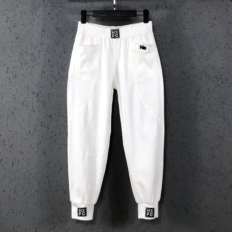 High-Waisted Cropped Casual Jeans