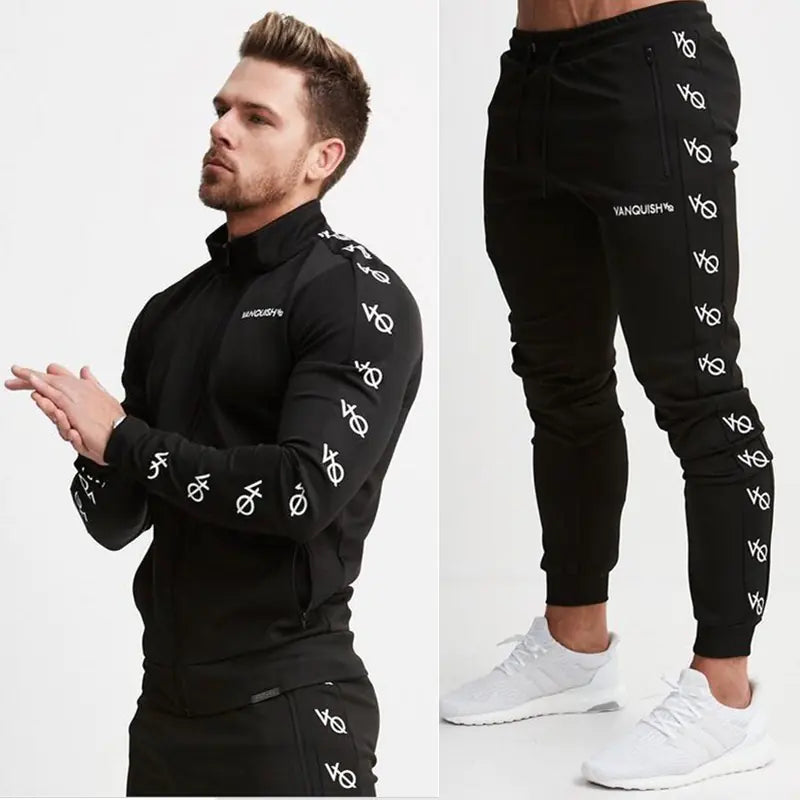Muscle Fitness Men's Printed Tracksuit for Fall/Winter