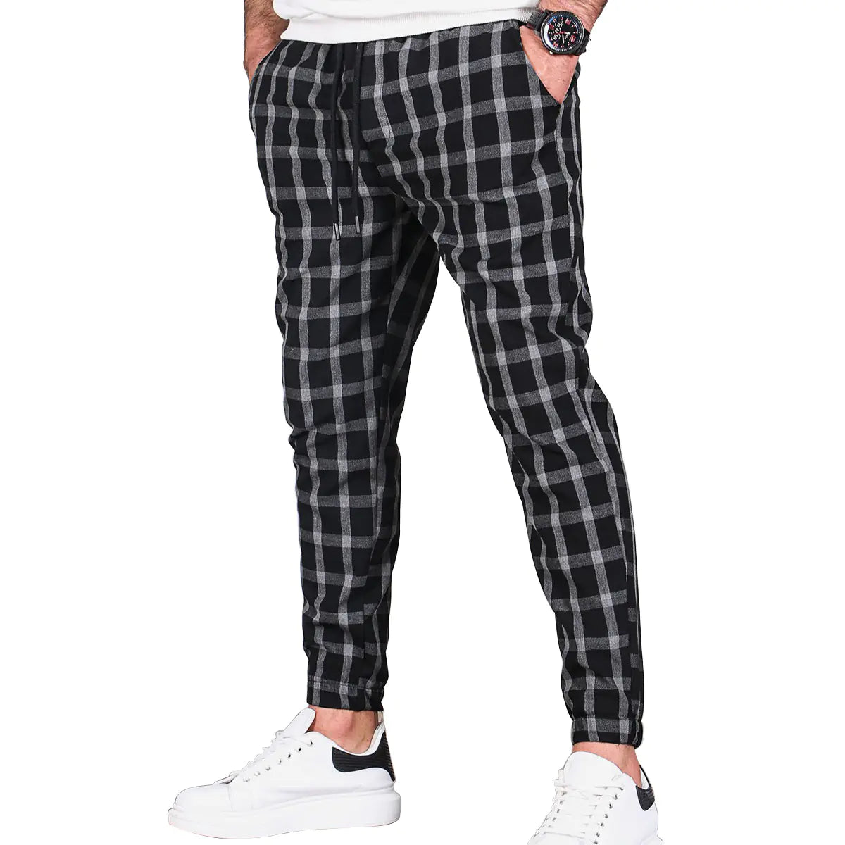 New Stripe Jogger Pants with Drawstring for Export