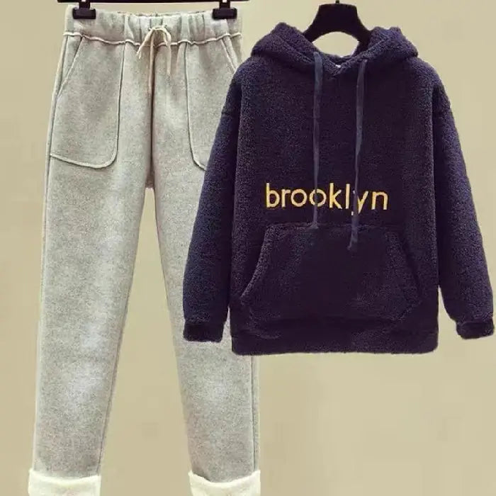Autumn Winter Fashion Set for Women - Hoodie & Pants