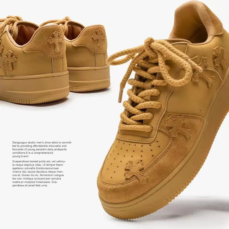 Wheat Retro Platform Sneakers