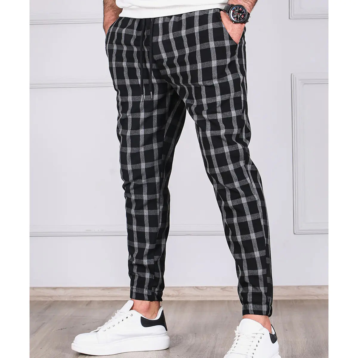 New Stripe Jogger Pants with Drawstring for Export