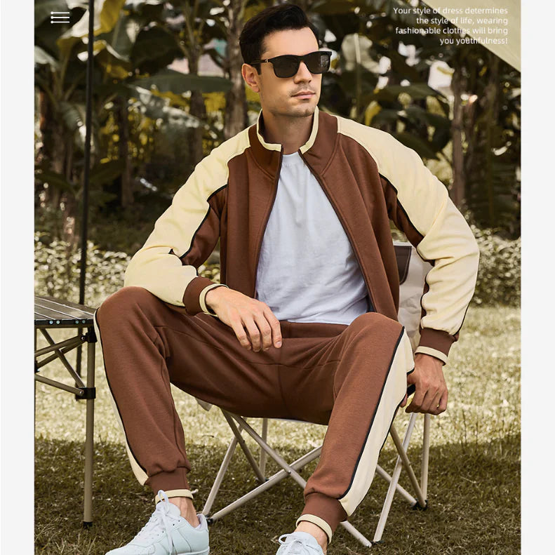 Men's Plus Size Autumn Long-Sleeved Sportswear Set