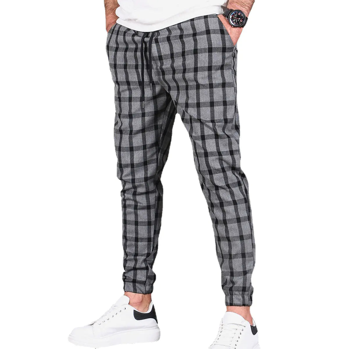 New Stripe Jogger Pants with Drawstring for Export