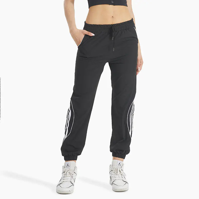 High-Waisted Loose Running Sports Pants - Stretchy & Quick-Dry