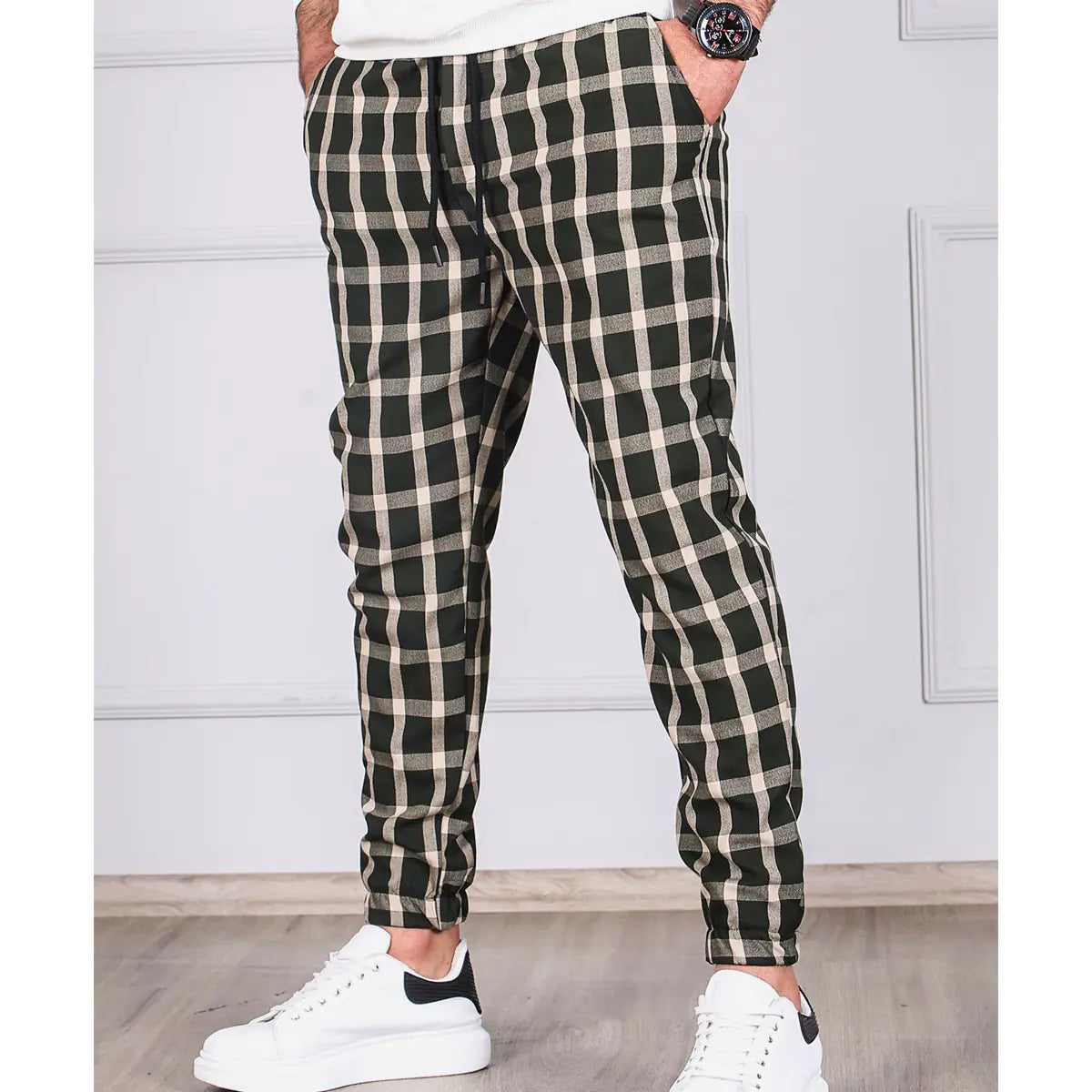 New Stripe Jogger Pants with Drawstring for Export