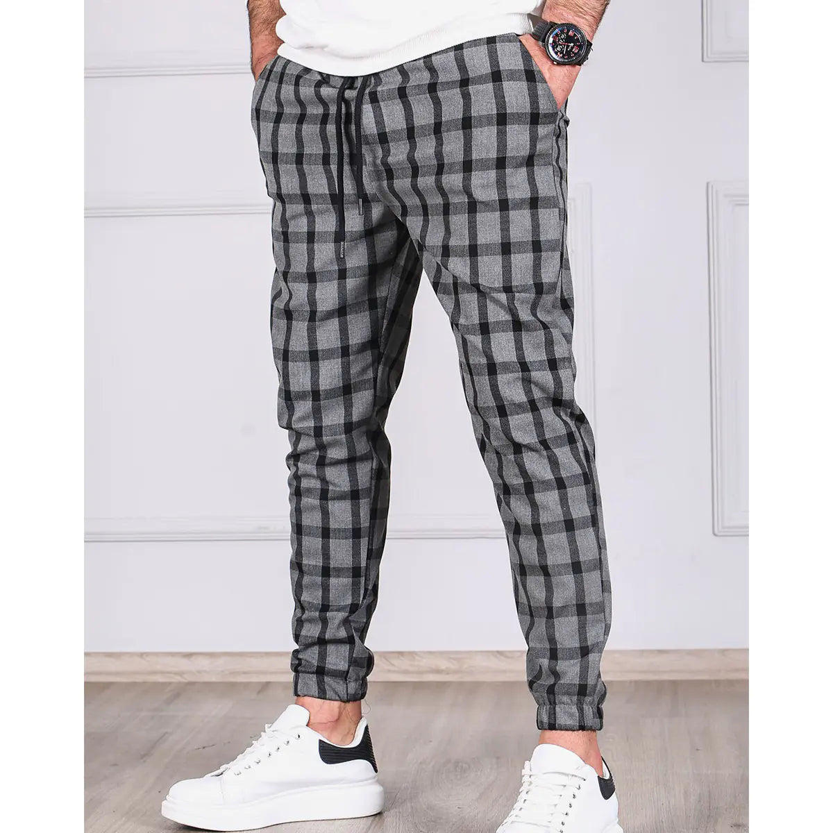 New Stripe Jogger Pants with Drawstring for Export