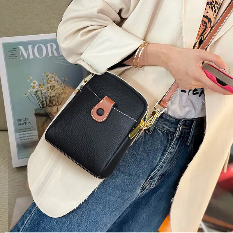 Women's Casual Cowhide Multifunctional Phone Bag